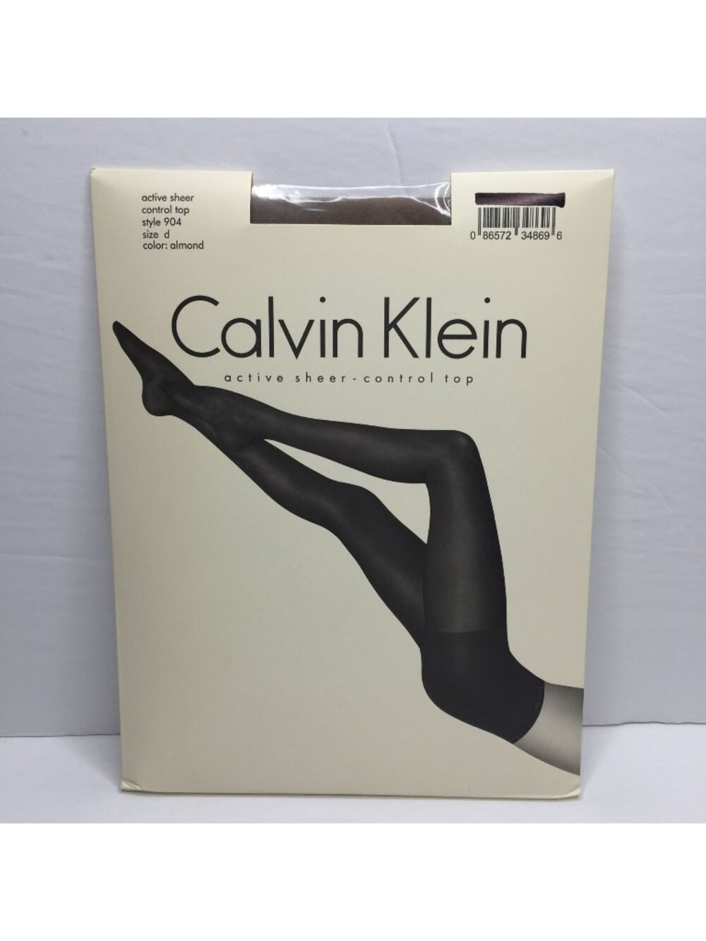 Calvin Klein Active Sheer Control Top Almond Size D Style 904 Nylon Blend Tights